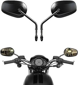 Harley 8mm Teardrop Rearview Mirrors Compatible with Harley Davidson Road King CVO Road Street Tri Glide Freewheeler Street XG500 XG750 Sportster XL883 1200 Softail Street Bob (Black)