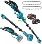 Seesii PS610 2-IN-1 Cordless Pole Saw & Mini Chainsaw, 6-inch Brushless Chain Saw with 2x 4000mAh Battery 16-Foot MAX Reach Pole Saw for Wood Cutting Garden, 2024 UPGRADE