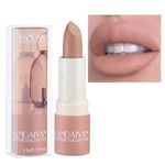 AKARY Matte Nude Lipstick, Bold & Intense Nudes Paper Tube Lipsticks Smooth Velvety Lip Gloss, Long Lasting Lip Stick Non-Stick Cup Not Fade Nude Lip Stick, Senior Matte Lip Makeup Gifts for Women and Girls (#02 Nude)