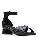 Clarks Women's Desirae Lily Heeled Sandal, Black Leather, 8.5 Medium US