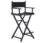 Warmiehomy Professional Makeup Chair Directors Chair Aluminium Tall Folding Camping Chairs for Adults Outdoor Indoor Use, Solid Wood, Breathable Canvas Professional Artist Chair