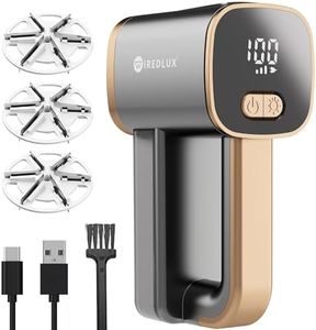 WiredLux Electric Lint Remover - Rechargeable Bobble Shaver for Clothes & Furniture - Adjustable 3-Speed, 6-Leaf Blade, LED Light, USB Charging - Debobbler with Dual Protection (Graphite Grey/Copper)