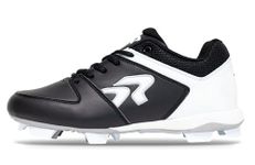 Ringor - Women's Flite Molded Softball Cleats, Black & White, 5.5 UK