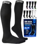 SB SOX Compression Socks for Women & Men (20-30 mmHg) - Best Support Stockings for Nurses, Travel, Medical, Pregnancy, and Daily Wear (Solid Black, XX-Large)