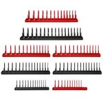AIUITIO Socket Organizer Tray Set,8-Piece Socket Holder Set Includes 2PCS 1/4", 4PCS 3/8", 2PCS 1/2" Drive Metric SAE Socket Trays, Store 226 Pieces Standard and Deep Sockets
