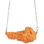 tenghong2021 PVC Simulation Fried Chickens Pendant Necklace Funny Creative Resin Simulation Food Chicken Legs Wings Link Chain Necklace for Women Men Girls Boys Jewelry, Plastic, No Gemstone