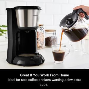 Morphy Richards Filter Coffee Machine – 10 Cup, Pour Over, Black/Steel