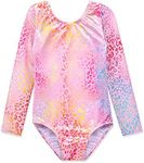 HOZIY Leotards for Girls Gymnastics Size 7-8 6-7 Years Old Long Sleeve Sleeved Pink Colorful Leopard Apparel Outfits
