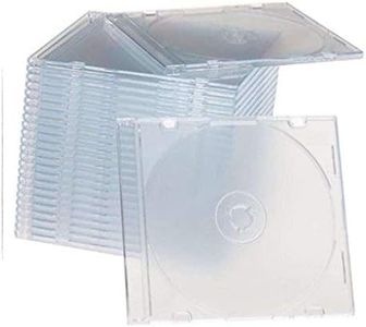 Maxtek Ultra Thin 5.2mm Slim Clear CD Jewel Case with Built in Frost Clear Tray, 50 Pack.