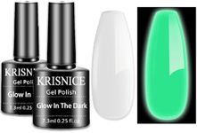 KRISNICE Glow In The Dark Gel, Glow Nail Gel Top Coat, Long-lasting Luminous Nail Gel Top Coat for Nail Art UV LED Needed Perfect with Any Colors Salon Pro DIY Home(KYG2-001)