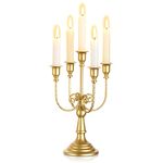 Sziqiqi Gold Metal Candelabra Candle Holder - 29.5cm Tall Candlestick Holders 5-Arms Candle Stick Stands for Taper Candles for Candlelight Dinner Table Centrepieces Christmas Mantel Decorations