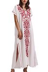 L-Peach Women's Kimono Long Dress Maxi Kaftan Summer Beach Boho Cover up Tops