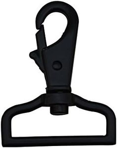 Wuuycoky Black 1.5" Inner Diameter Bend D Ring Shrimp Head Buckle Lobster Clasps Swivel Snap Hooks Pack of 10