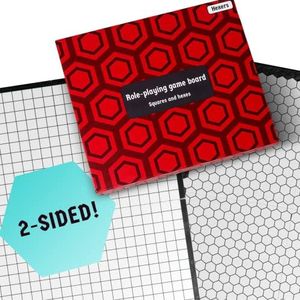 Hexers Role-Playing Game Board, Vinyl Mat Alternative, Dungeons and Dragons D&D DND Pathfinder RPG Compatible, 27 on 23 inches, 1 inch Squares on one Side, Hexes on Other Side, Foldable & Dry Erase