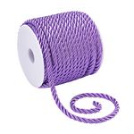 PH PandaHall 19 Yards 3 Braided Cord Thread 5mm Purple Twist Rope Decorative Twine Cord Shiny Viscose Cording for Home Décor Upholstery Curtain Tieback Honor Cord Bag Drawstrings, 18m