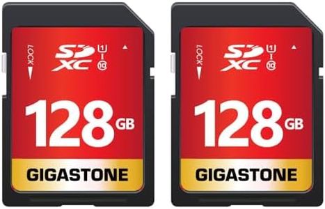 [Gigastone] 128GB 2-Pack SD Card UHS-I U1 Class 10 SDXC Memory Card Full HD Video for Canon Nikon Sony Panasonic Digital Camera, Full Size SD Card