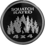 Squatch Rated Badge Rated Car Emblem, 4 x 4 Metal Automotive Bigfoot Badge 3D Metal Car Badges Emblems Round Emblem Decals Car Badge Decals Stickers Compatible with Jeep Wrangler Vehicles Trucks SUV (Squatch Rated)