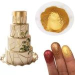 Edible gold Dust for Painting/Decoration on Cakes, Cupcakes, Cookies, and Chocolates | Product for Cake Décor (4.25 Grams Each, Fine Shimmer Gold Dust)