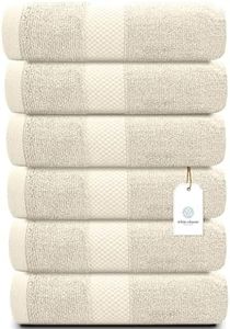 White Classic Luxury Hand Towels for Bathroom-Hotel-Spa-Kitchen-Set - Circlet Egyptian Cotton - 16x30 Inches - Set of 6 (Ivory)