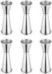 BARsics Bartending Stainless Steel Cocktail 1oz/2oz Measuring Double Jigger (6 Pack)