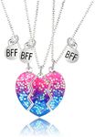 2-3Pcs Cute Half Broken Heart Koala Panda Engraved Pendant Necklace for Best Friend Women Men Lovely Love Heart Animal Necklace Friendship Jewelry Birthday Gift, Metal, alloy