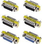 VGOL 6PCS DB15 Adapter 15 Pin 2-Row Male to Male Female to Female Male to Female Serial Cable Gender Changer Port DSUB Coupler DSUB-RS232-D15 Cable Converter Port Adapter