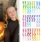 Dreamlover Mix Colored Hair Extensions for Kids, Clip in Hair Extensions for Kids, Halloween Hair Accessories for Girls, 24 Pieces