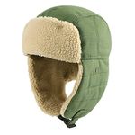 Winter Outdoor Trapper Hat, Men Women Russian Ushanka Trooper Aviator Ski Hat Trapper Hat Trooper Cap Green