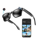 Meacode AI Smart Glasses with Display - AI Glasses with HD Capture, Real-Time Translation & Voice Assistant, IP65 Splash Resistant (Sunglasses Lenses) (Sunglasses lenses,Classic)