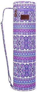 FREMOUS Yoga Mat Bag,Full-zip Exercise Yoga Mat Carrier Bag - Double Storage Pocket,Easy Access Zipper, Adjustable Shoulder Strap and Handle,Fits Most Mats(lily)