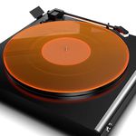 Turntable Mat Record Platter Slipmat: Acrylic Record Player Platter Vinyl Slipmat for Turntables Antistatic Tighter & Defined Bass, Orange