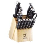 HENCKELS Premium Quality 15-Piece Knife Set with Block, Razor-Sharp, German Engineered Knife Informed by Over 100 Years of Masterful Knife Making, Lightweight and Strong, Dishwasher Safe