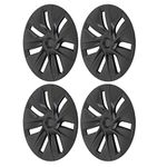 4PCS Wheel Hub Cap, Matte Black Anti Scratch 19in Wheel Hubcap for Tesla Model Y 2020 to 2023