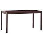 Dark Brown Pinewood Dining Table - 140x70x73 cm | Minimalist Style & Durable | Easy Assembly & Cleaning