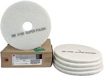 3M White Super Polish Pad 4100, 20" Floor Pad, Machine Use (Case of 5)