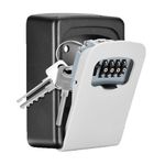 Key Lock Box Wall Mounted, 4 Digit Combination Lock Box for House Key Weatherproof Safe Security Key Storage Lock Box for Outside Realtors Garage Spare Keys