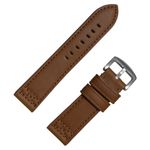 DBLACK ''CROXX'' Thick Strap Design, Leather Watch Strap // For 20mm, 22mm, 24mm, 26mm, 28mm, or 30mm (Choose Your Size & Color) (Brown, 20mm)