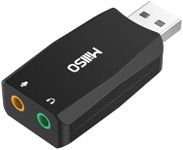 MillSO USB to 3.5mm Audio Jack Adapter [with Internal Recording Function] Portable Computer External USB Sound Card for PC, Recording, Training, Streaming, Podcasting - Black