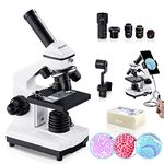 BEBANG 100X-2000X Microscope for Kids Adults, with Microscope Slides Kit, Professional Biological Microscope for Students School Laboratory