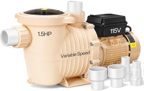 VIVOHOME 1.5HP 115V Variable Speed Pool Pump, Self-Priming Energy Saving, 1.5" & 2" Inlet w/Strainer Basket for in/Above Ground Pools