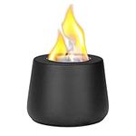 Table Top Fire Pit, Ethanol Table Top Fire Round Concrete Table Top Fire Bowl Portable Tabletop Fireplace Heater for Outdoor or Indoor Use, Black