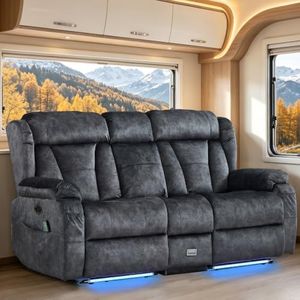 AHMED RV Loveseat Recliner Sofa, Zero Wall Hugger Power Reclining Loveseat