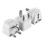 Ceptics Canada to India, Pakistan, Nepal Travel Adapter (Type D) - 3 Pack [Grounded & Universal] (GP-10-3PK)