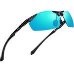 ATTCL Sunglasses man Polarized Driving Fishing Golf Sports Glasses Al-Mg Metal Frame Ultra Light 8585 Blue UV400 CAT 3 CE