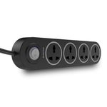 Anchor by Panasonic 4 Universal Socket Extension Board, 6A Spike Guard with 2-Meter Heavy Duty Cord for Home and Office Usage, 4 Way Power Strip with LED Indicator, Matt Finish