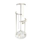 Umbra Tesora 3 Tier Jewelry Stand, Earring Holder, Accessory Organizer and Display, White/Nickel