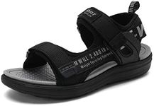 kulebear Kids Boys Summer Sports Sandals Hiking Beach Outdoor Open toe Sports Sandals for Kids Black/Grey 1 Little Kid