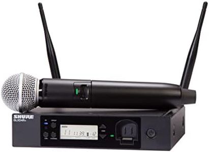 Shure GLXD24R+/SM58 Dual Band Pro Digital Wireless Microphone System for Church, Karaoke, Vocals - 12-Hour Battery Life, 30m Range | SM58 Handheld Vocal Mic, Single Channel Rack Mount Receiver