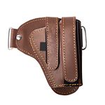 Hulara OWB Leather Holster for Glock 17 Holster Fits 1911 Holster g2c Taurus Holster S&W M&P Shield Plus Holster Right-Hand Men/Women Pistol Holster with Magazine Holder…