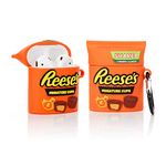 YIGEYI Silicone Case Compatible with Airpods 1&2 Funny Cute 3D Cartoon Cover [Fun Snacks Series 2] (REESES)